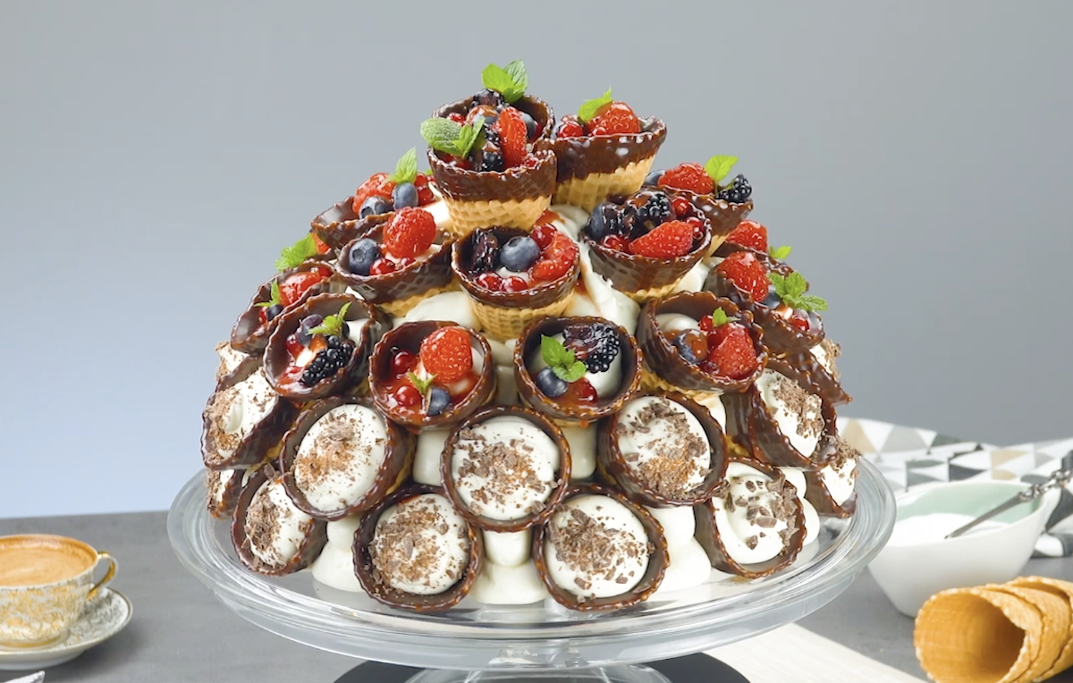 Wild Berry Waffle Cone Cake