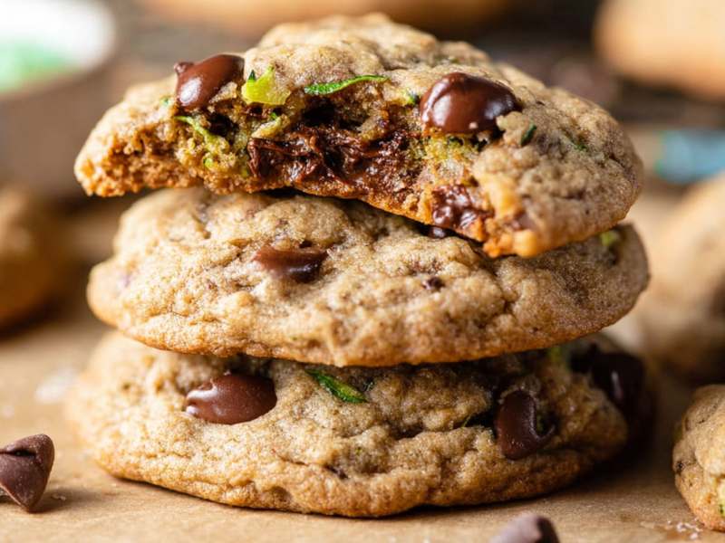 A stack of oatmeal zucchini cookies.