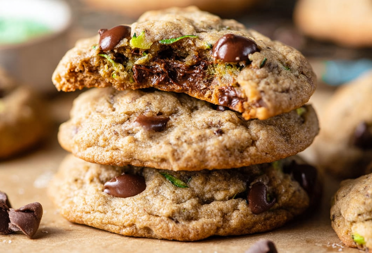 A stack of oatmeal zucchini cookies.